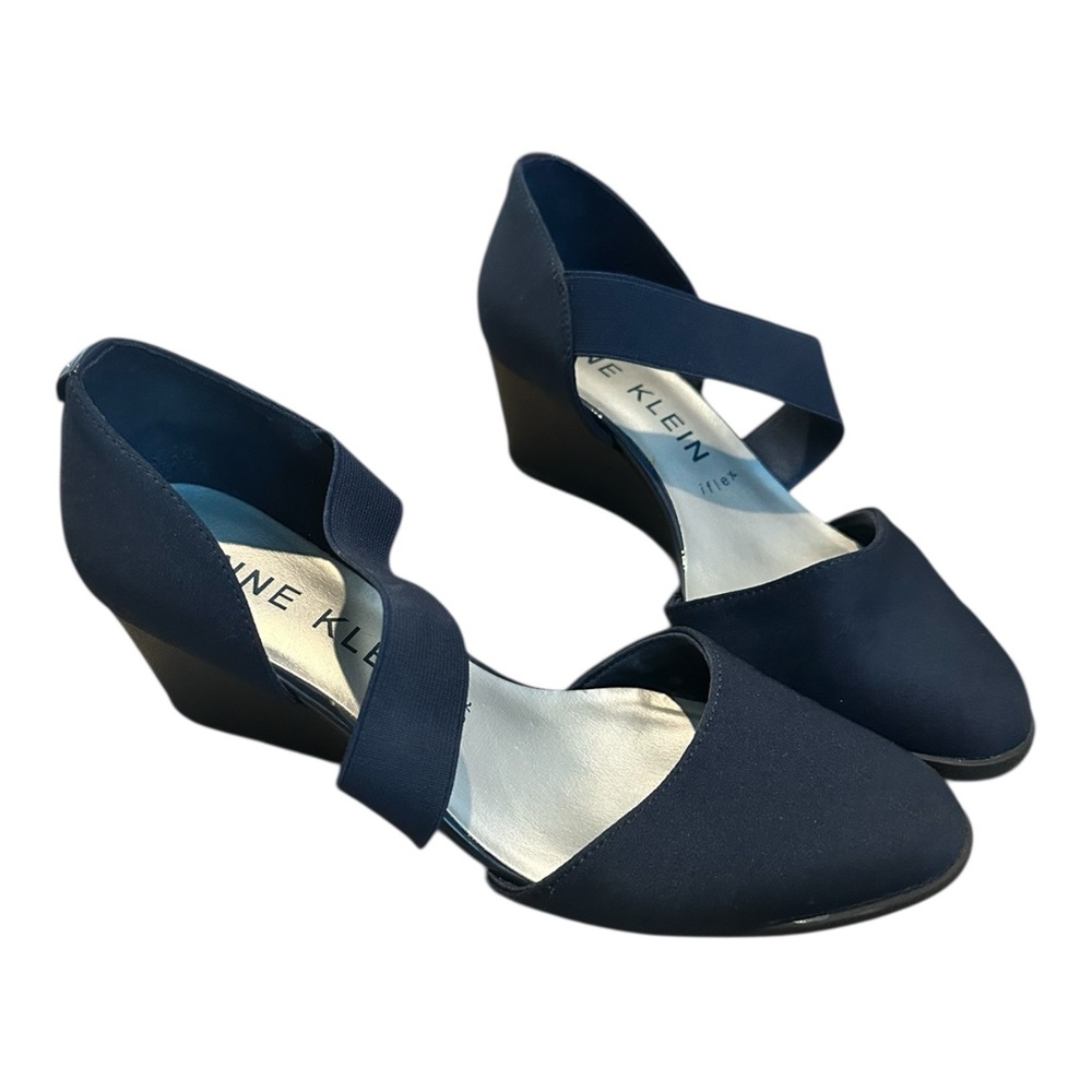 Anne Klein Women’s 7.5 Dark Navy Wedge Heel Shoes